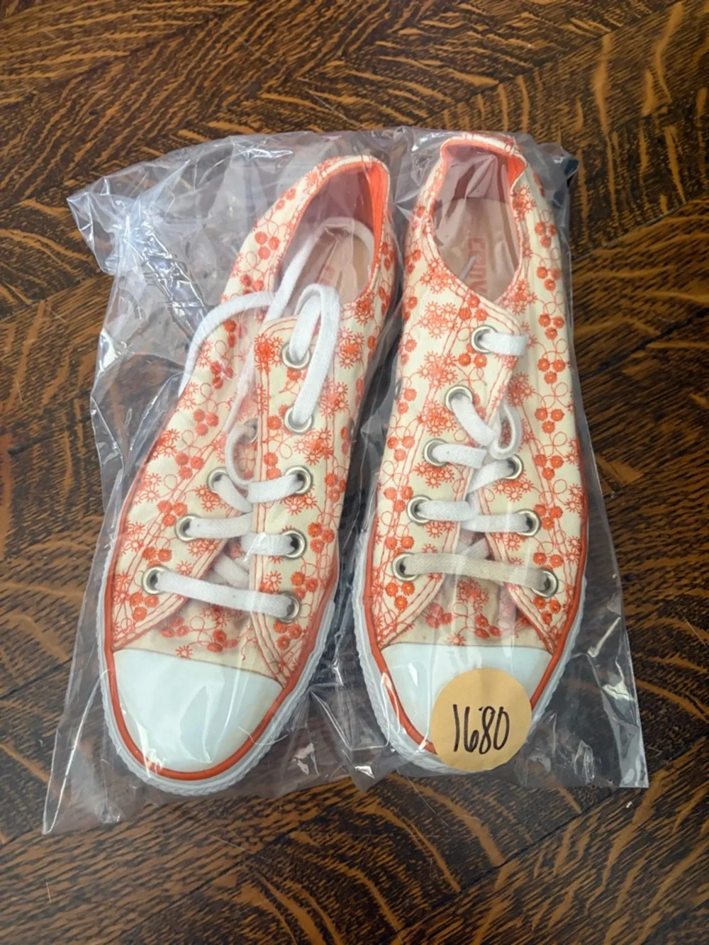 Converse‎ All Star Embroidered Orange Flower Fabric Print